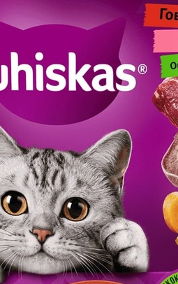پوچ گربه ویسکاس با طعم گوشت گاو و زبان Whiskas Beef & Tongue وزن 75 گرم محصول کشور روسیه(روسی نویس)